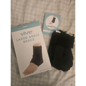 NEW Vive Black Lace Up Ankle Brace, Unisex Medium